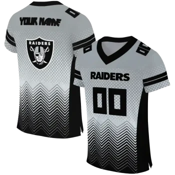 custom las vegas raiders halftone sweep silver black jersey best selling
