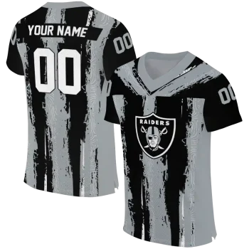 custom las vegas raiders striped texture black jersey best selling