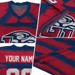 custom liberty flames art stripe red jersey best selling