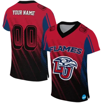custom liberty flames halftone flow red black jersey best selling