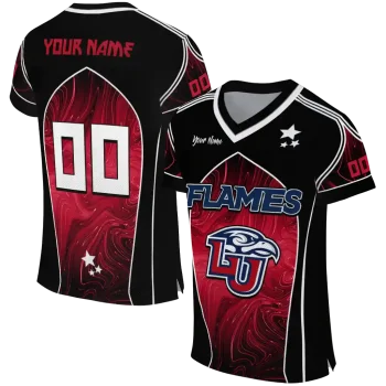 custom liberty flames halftone slant red black jersey best selling