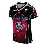 custom liberty flames halftone slant red black jersey best selling