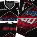 custom liberty flames halftone slant red black jersey best selling