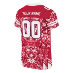 custom liberty flames mirrored pattern red jersey best selling