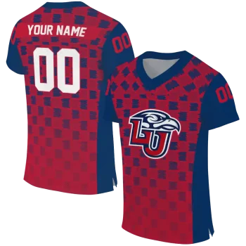 custom liberty flames stacked rectangle red jersey best selling