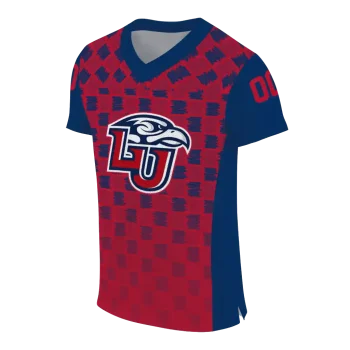 custom liberty flames stacked rectangle red jersey fashion forward