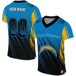 custom los angeles chargers halftone fade blue black jersey best selling