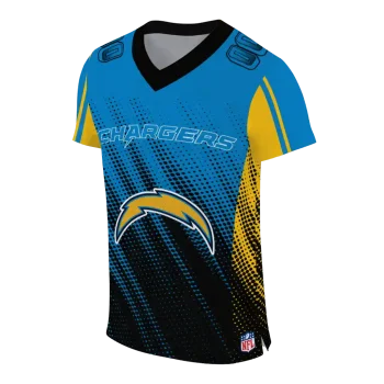 custom los angeles chargers halftone fade blue black jersey fashion forward