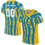 custom los angeles chargers stripe splatter blue jersey best selling