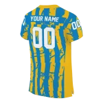 custom los angeles chargers stripe splatter blue jersey best selling