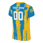 custom los angeles chargers striped texture blue jersey best selling