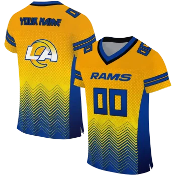 custom los angeles rams halftone sweep orange black jersey best selling