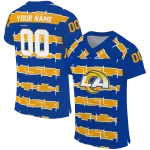 custom los angeles rams layered grids blue jersey best selling