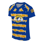 custom los angeles rams layered grids blue jersey best selling