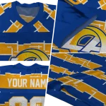 custom los angeles rams layered grids blue jersey best selling