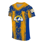 custom los angeles rams rugged stripes blue jersey best selling