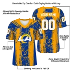 custom los angeles rams rugged stripes blue jersey best selling