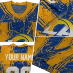 custom los angeles rams rugged stripes blue jersey best selling