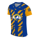 custom los angeles rams stripe block blue jersey best selling