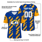 custom los angeles rams stripe block blue jersey best selling