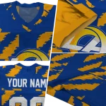 custom los angeles rams stripe block blue jersey best selling