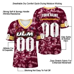 custom louisiana monroe warhawks camouflage abstract red jersey best selling