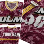 custom louisiana monroe warhawks camouflage abstract red jersey best selling