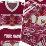 custom louisiana monroe warhawks mirrored pattern red jersey best selling