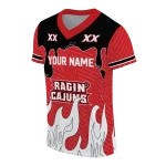 custom louisiana ragin cajuns dripping flames red white jersey best selling