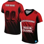 custom louisiana ragin cajuns halftone flow red black jersey best selling
