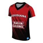 custom louisiana ragin cajuns halftone flow red black jersey best selling