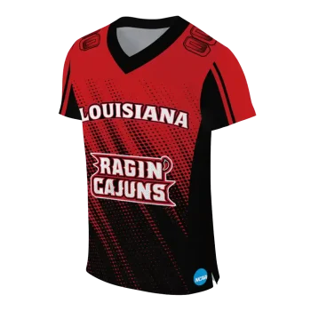 custom louisiana ragin cajuns halftone flow red black jersey fashion forward