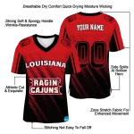custom louisiana ragin cajuns halftone flow red black jersey best selling