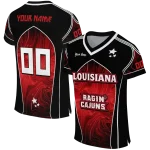 custom louisiana ragin cajuns halftone slant red black jersey best selling