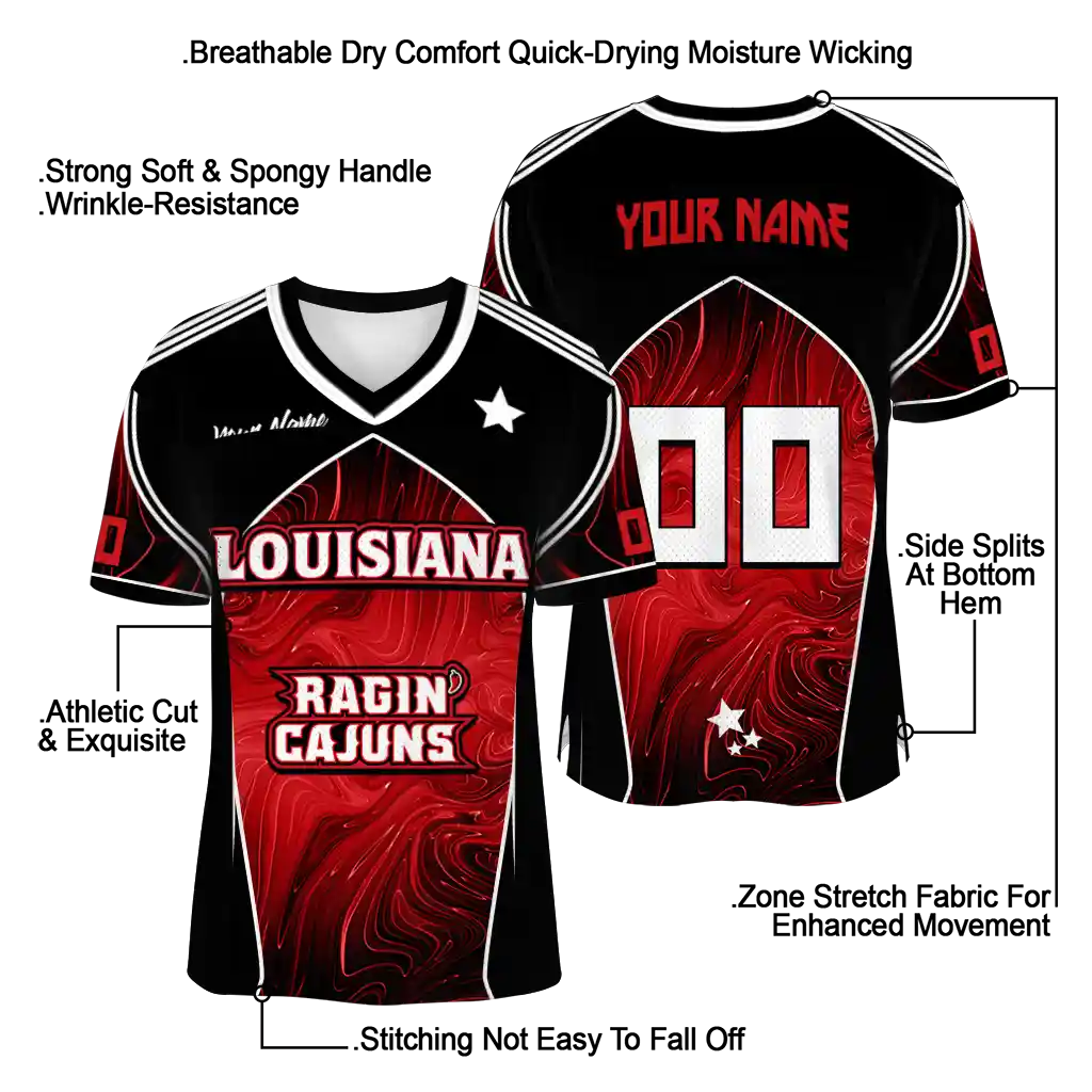 custom louisiana ragin cajuns halftone slant red black jersey latest model custom louisiana ragin cajuns halftone slant red black jersey latest model
