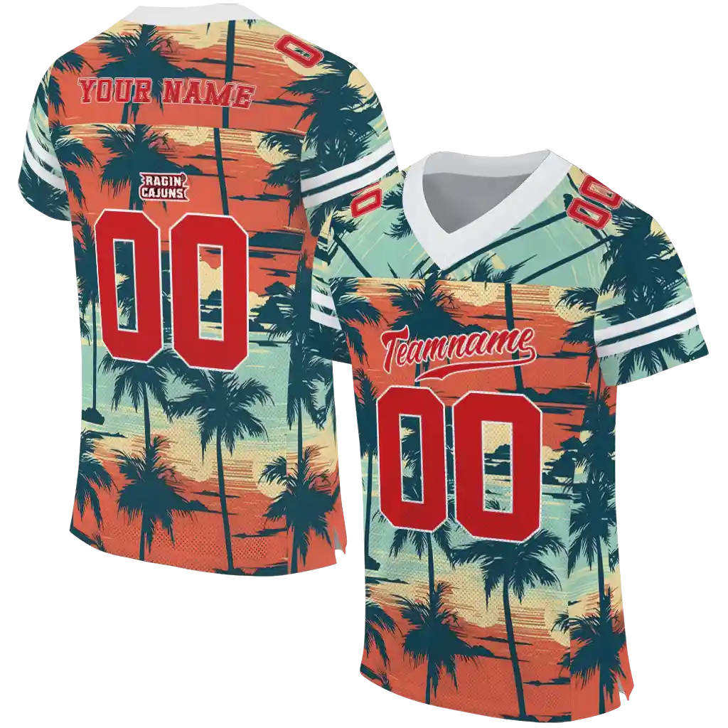 custom louisiana ragin cajuns horizon palm sunset jersey best selling custom louisiana ragin cajuns horizon palm sunset jersey best selling