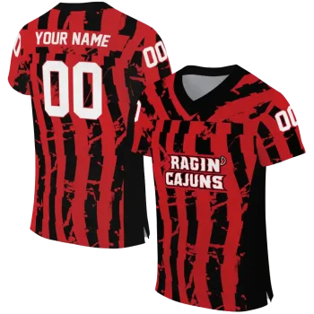 custom louisiana ragin cajuns stripe splatter red jersey best selling