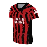 custom louisiana ragin cajuns stripe splatter red jersey best selling