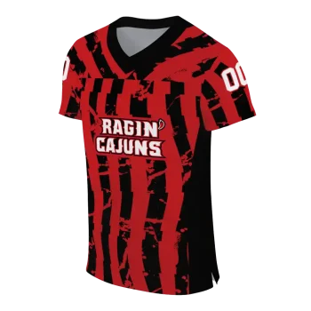custom louisiana ragin cajuns stripe splatter red jersey fashion forward
