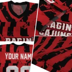 custom louisiana ragin cajuns stripe splatter red jersey best selling