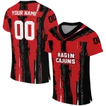 custom louisiana ragin cajuns striped texture red jersey best selling