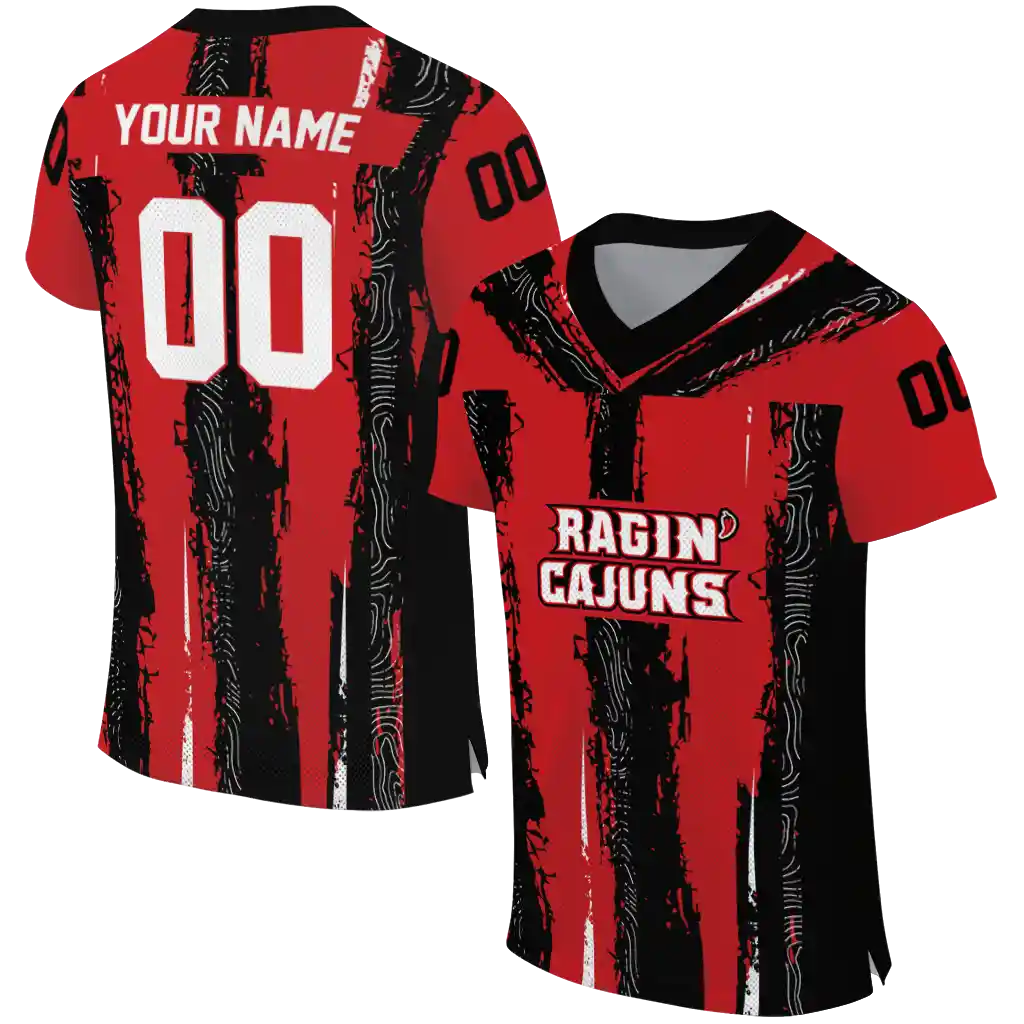 custom louisiana ragin cajuns striped texture red jersey best selling custom louisiana ragin cajuns striped texture red jersey best selling