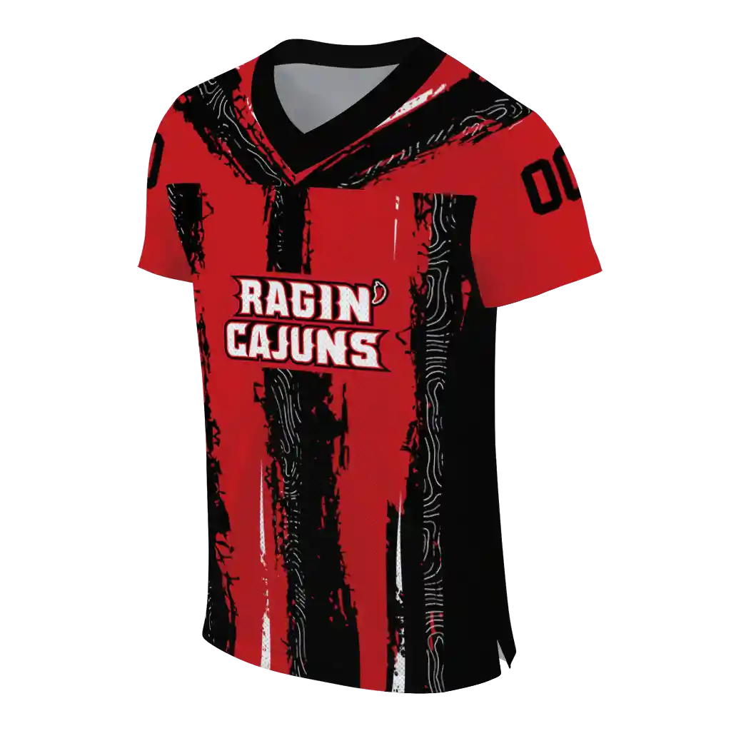 custom louisiana ragin cajuns striped texture red jersey fashion forward custom louisiana ragin cajuns striped texture red jersey fashion forward