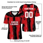 custom louisiana ragin cajuns striped texture red jersey best selling