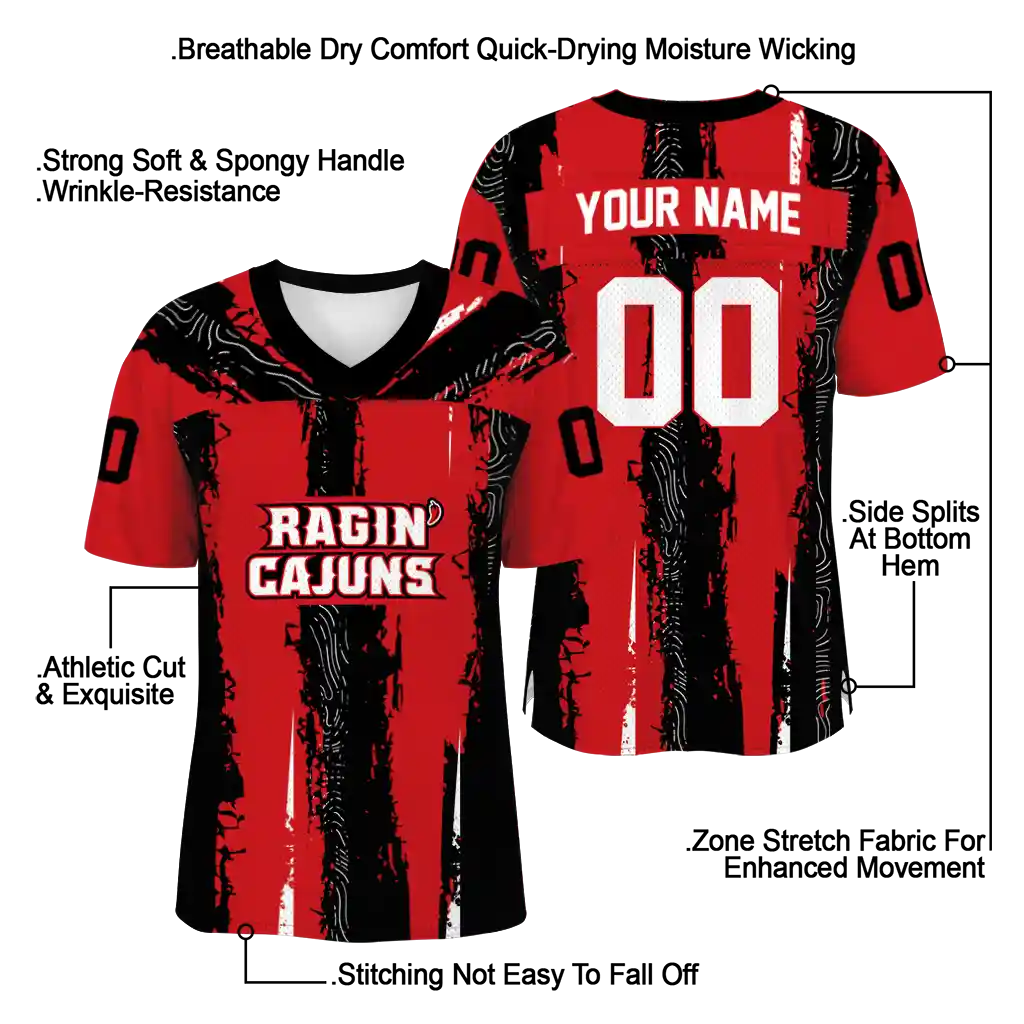 custom louisiana ragin cajuns striped texture red jersey latest model custom louisiana ragin cajuns striped texture red jersey latest model