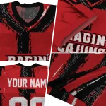 custom louisiana ragin cajuns striped texture red jersey best selling