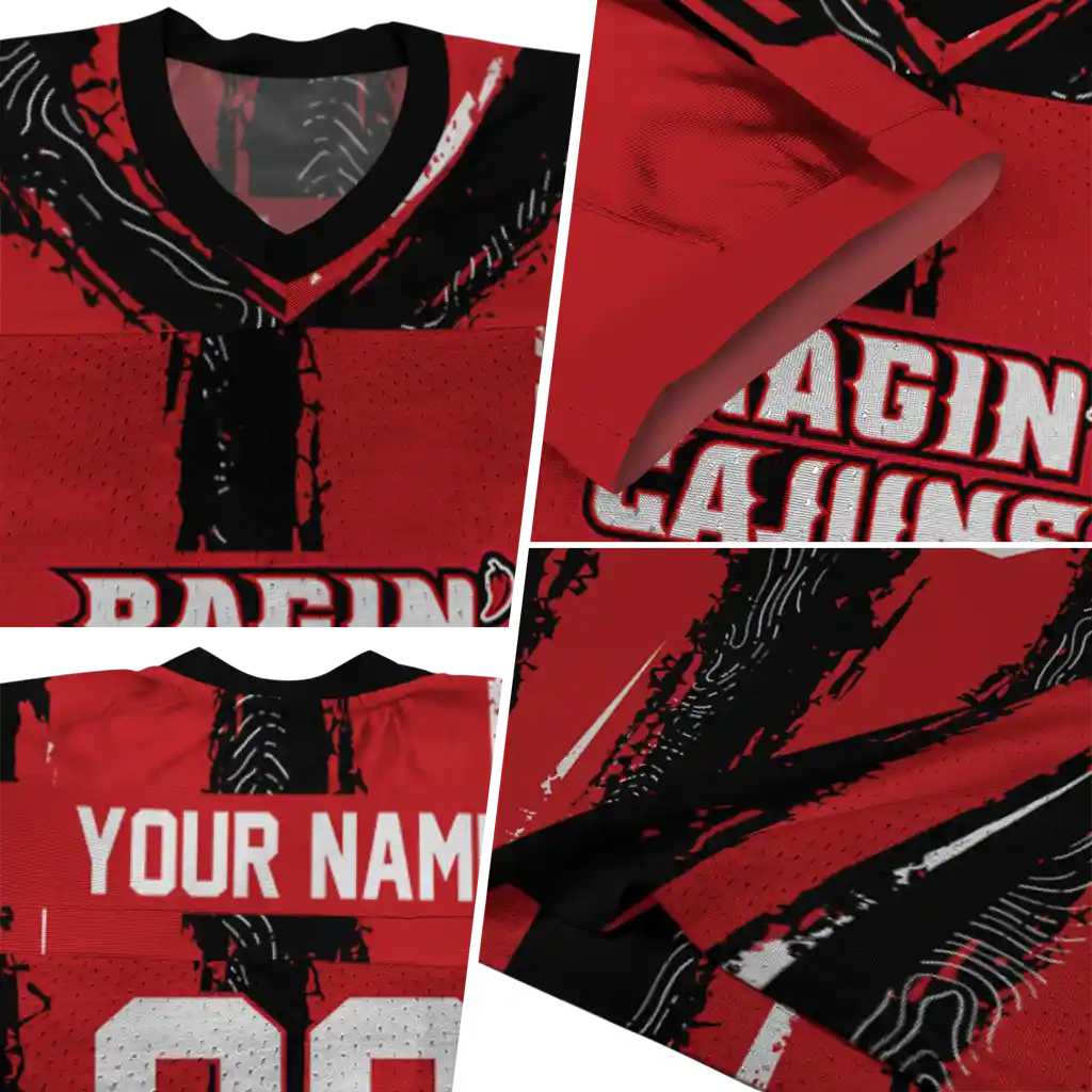 custom louisiana ragin cajuns striped texture red jersey new arrival custom louisiana ragin cajuns striped texture red jersey new arrival