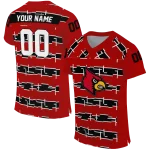 custom louisville cardinals layered grids red jersey best selling