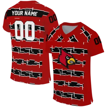 custom louisville cardinals layered grids red jersey best selling