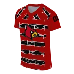 custom louisville cardinals layered grids red jersey best selling